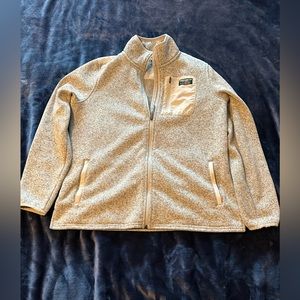 LLBean Women's Sweater Jacket Full Zip -Size Large Pewter